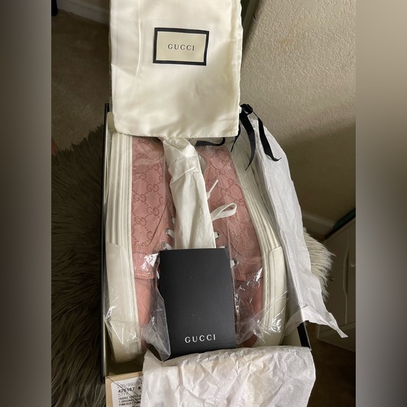 GUCCI TESS S GOMMA ROSE GG MONOGRAM SNEAKERS - Picture 12 of 13